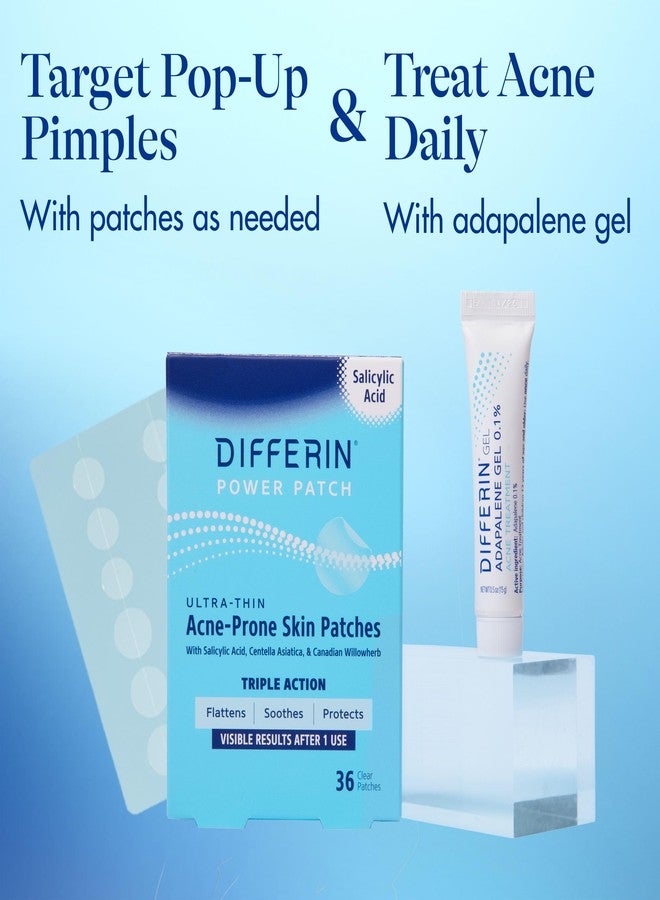 ديفرين مجموعة ديفيرين لمكافحة حب الشباب، جل ديفيرين لعلاج حب الشباب للوجه مع 0.1% أدابالين، أنبوب 15 غرام + لصقات حمض الساليسيليك لحب الشباب، 36 لصقة، مصممة للبشرة المعرضة لحب الشباب وحب الشباب - Image 4